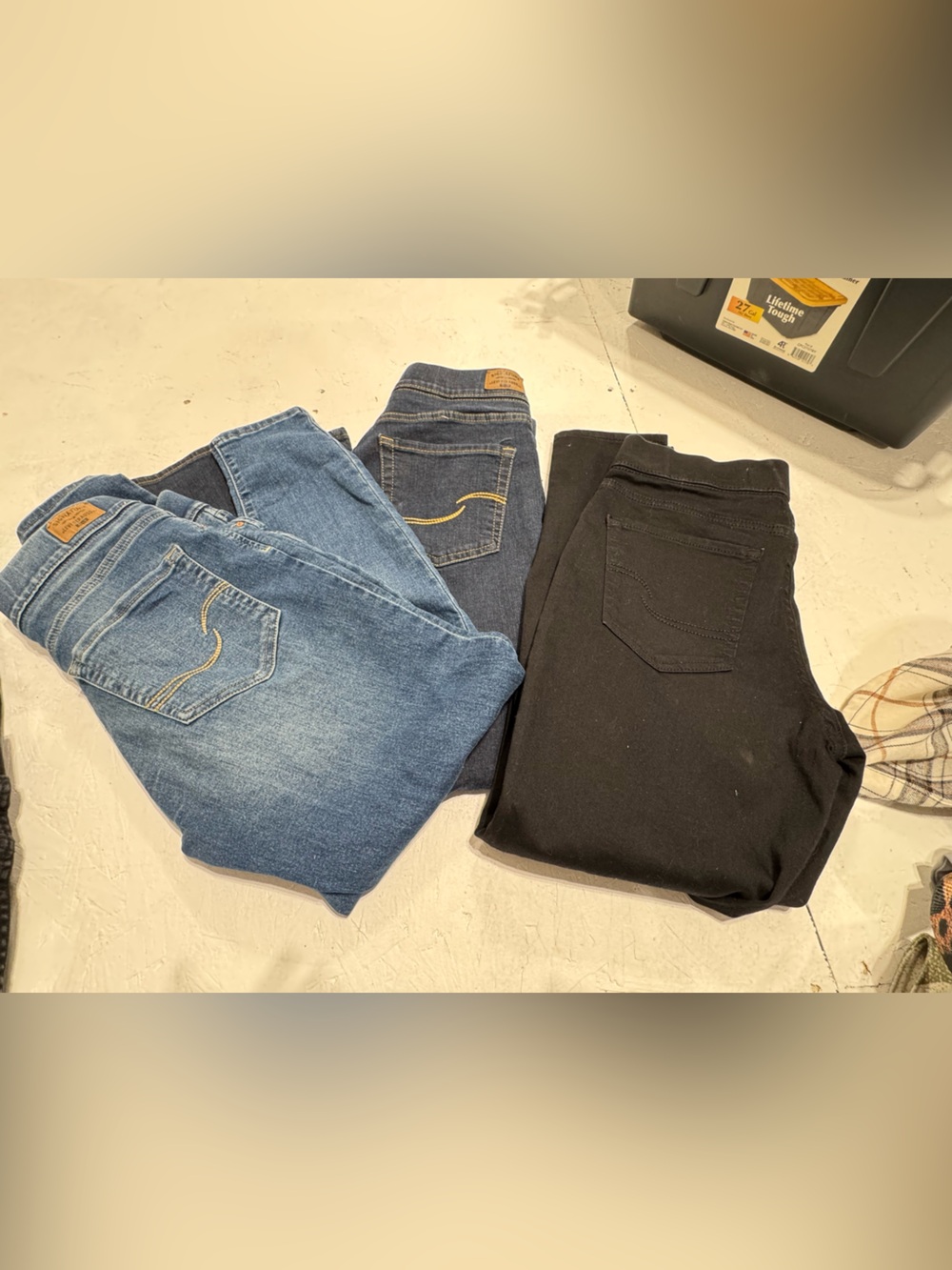 Signature by Levi Strauss Denim & Black Pull-On Jeans Trio